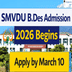SMVDU B.Des Admission 2026 Begins @smvdu.ac.in; Apply by March 10